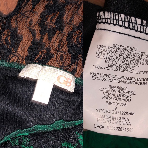 GB Black & Green Dress - Picture 3 of 5